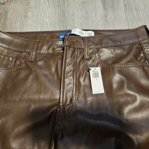 Fake Leather High Waisted Ankle Pants